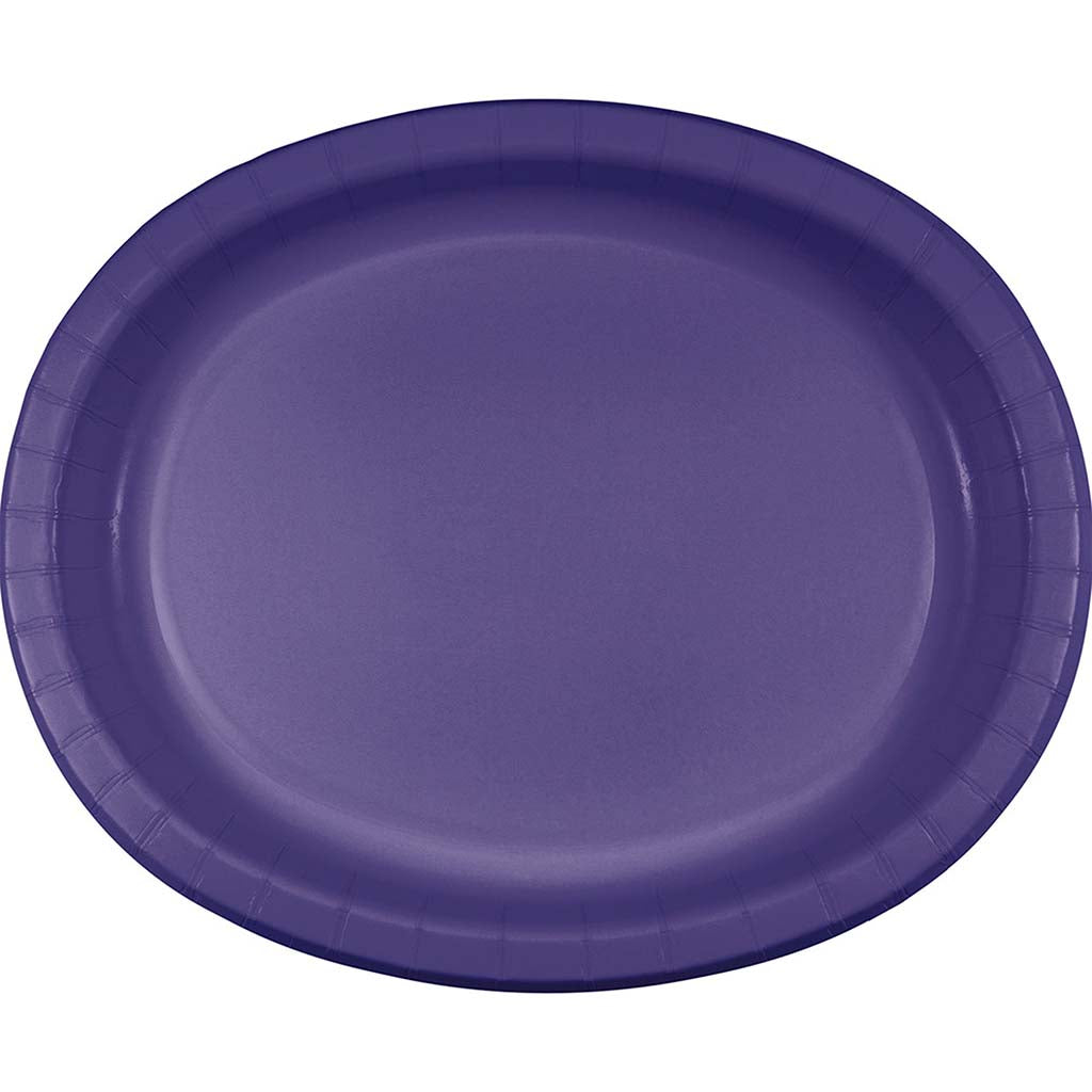 Neon Purple Oval Plates, 8ct