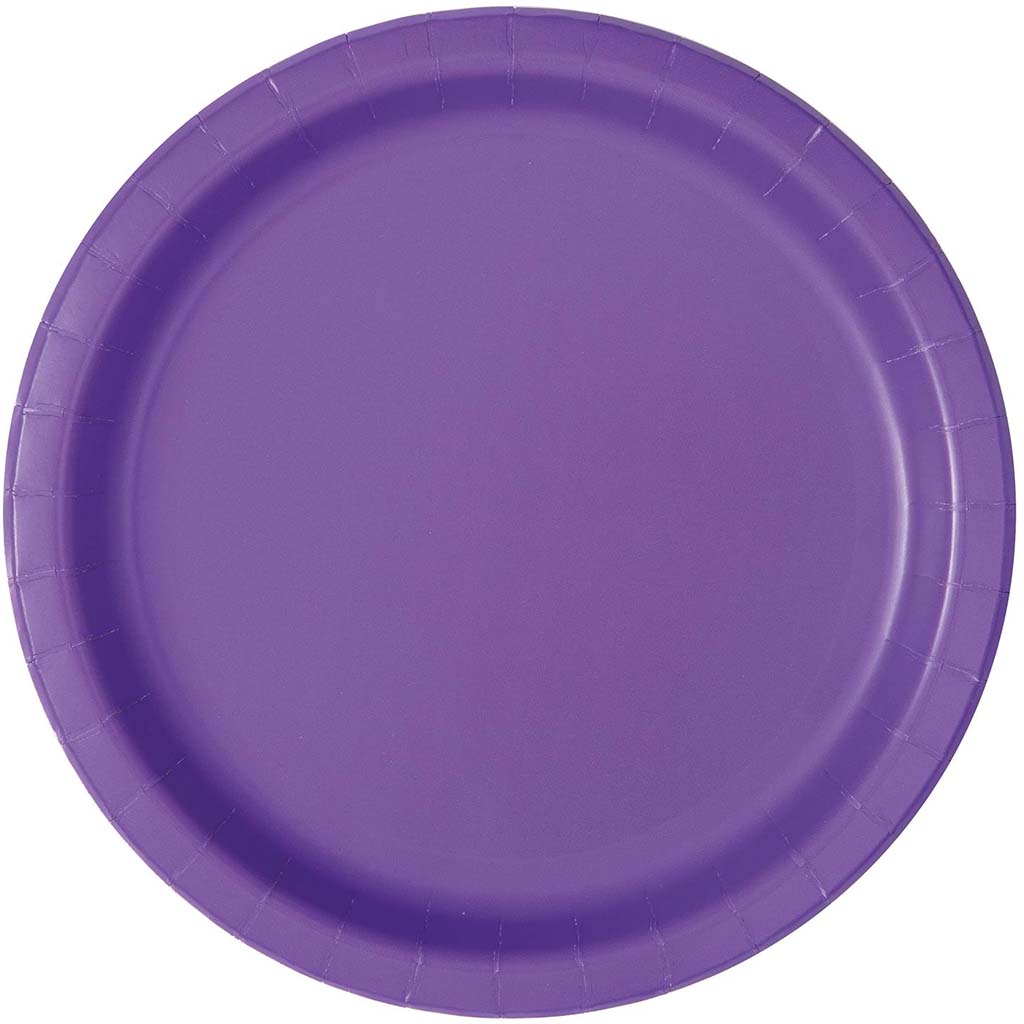 Neon Purple Dinner Plates 9in, 8ct