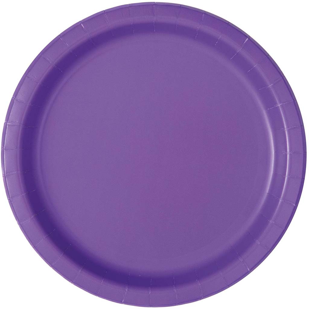 Neon Purple Dessert Plates 7in, 8ct