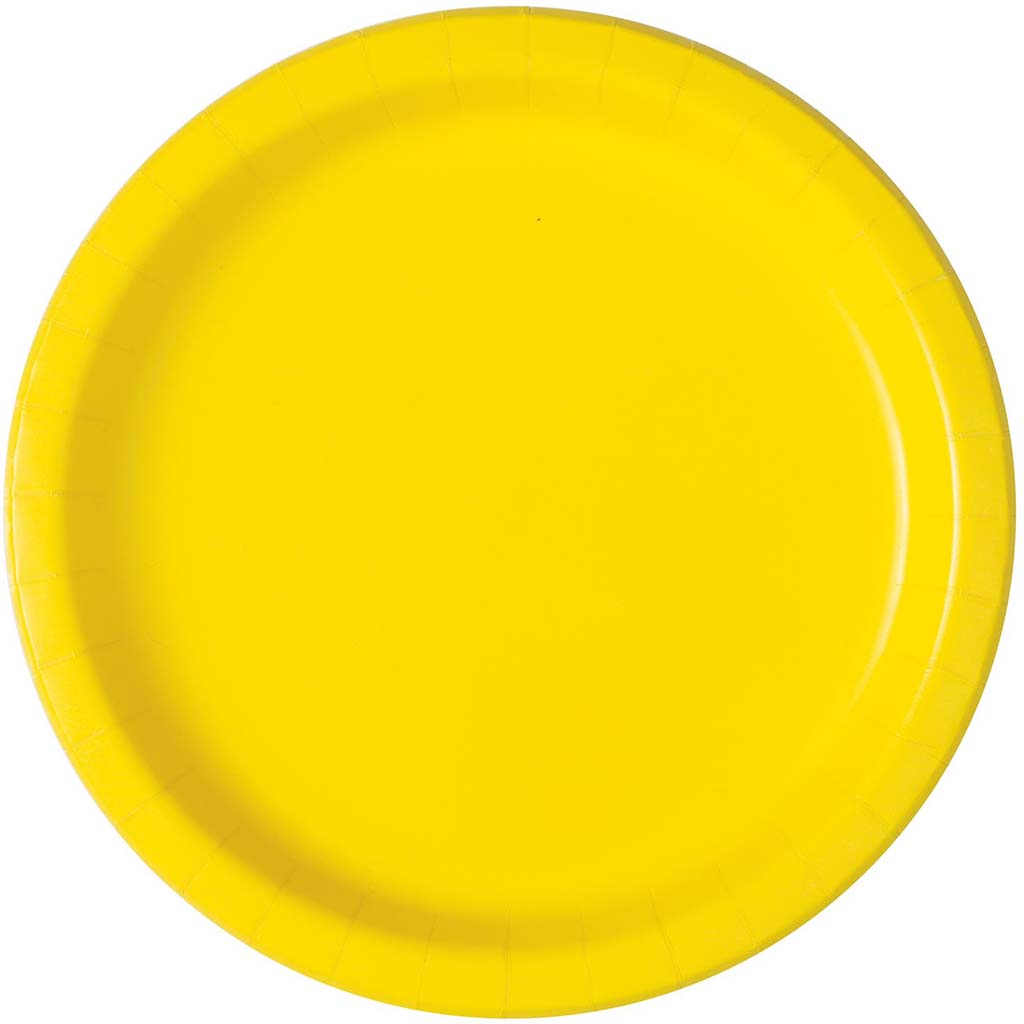 Neon Yellow Dessert Plates 7in, 8ct