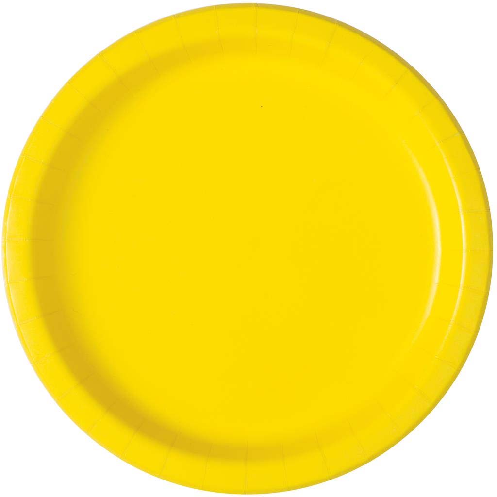 Neon Yellow Dinner Plates 9in, 8ct