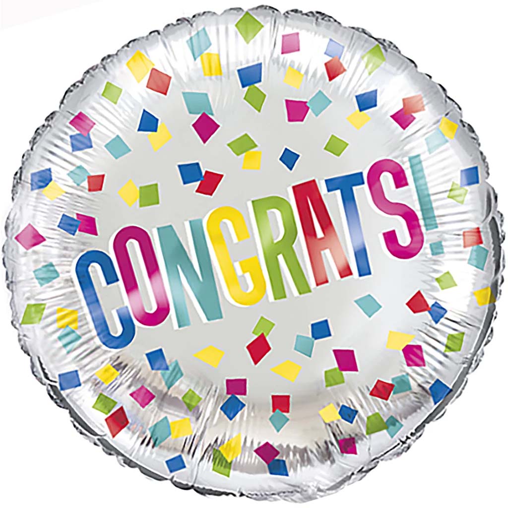 Colorful Congrats Foil Balloon, 18in