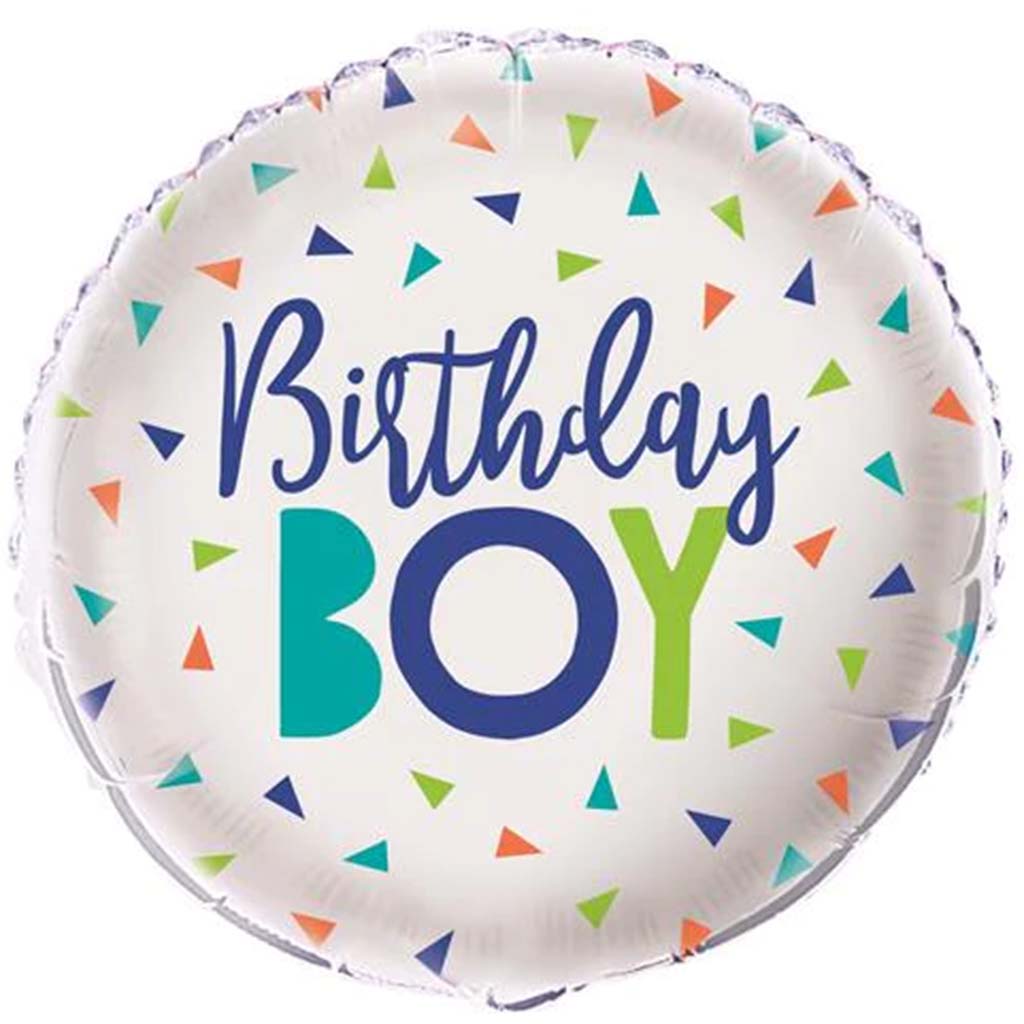 Confetti Birthday Boy FoilBalloon, 18in