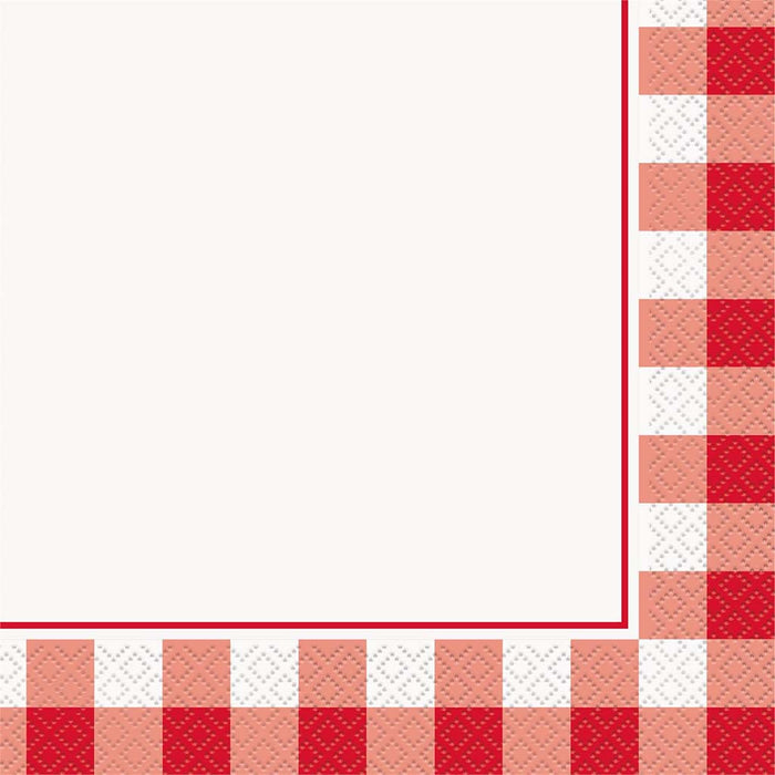 Red Gingham Lunch Napkins, 16ct