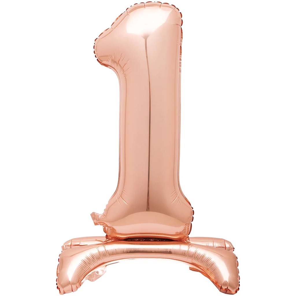 Gold Foil Stand Number Balloon 1, 30in