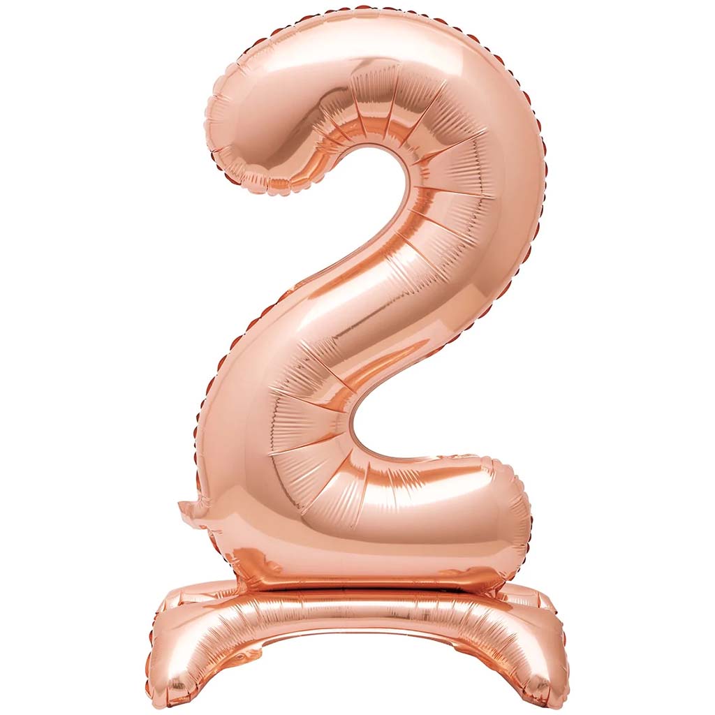 Gold Foil Stand Number Balloon 2, 30in
