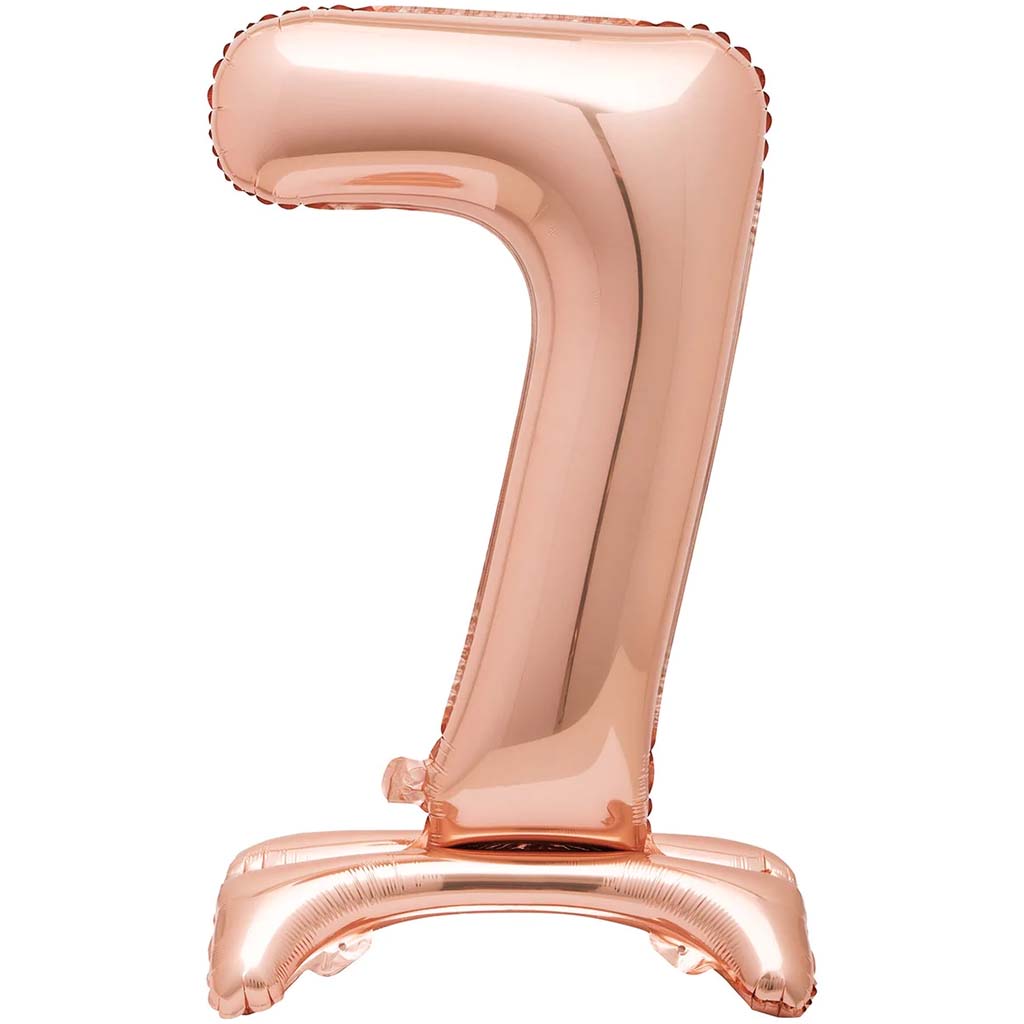 Gold Foil Stand Number Balloon 7, 30in