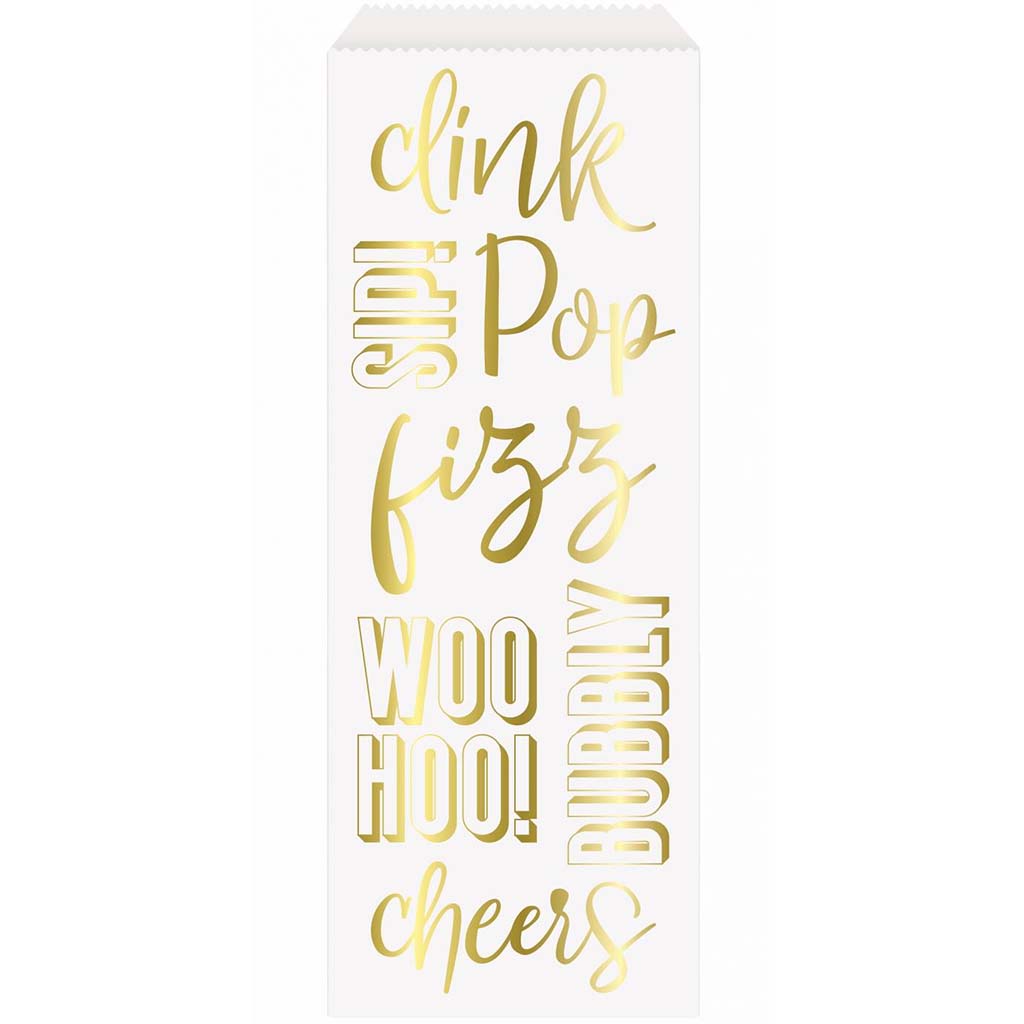 Pop Fizz Clink Foil Stamped Wine Bag