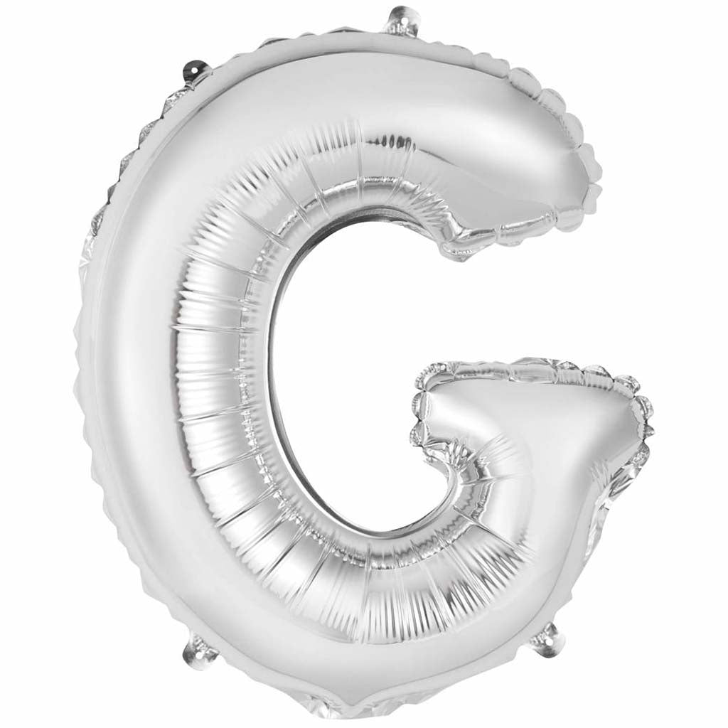 Silver Foil Balloon letter G, 14in