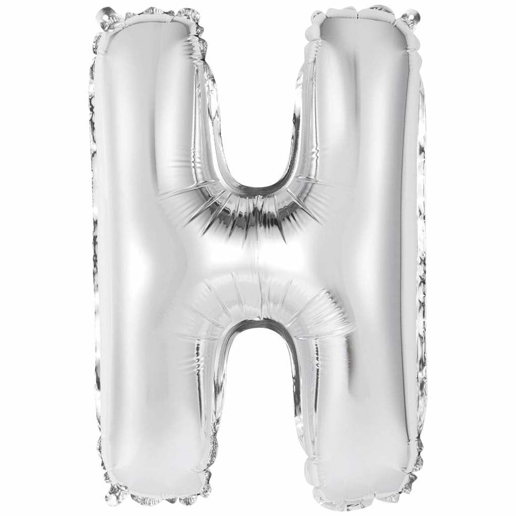 Silver Foil Balloon letter H, 14in