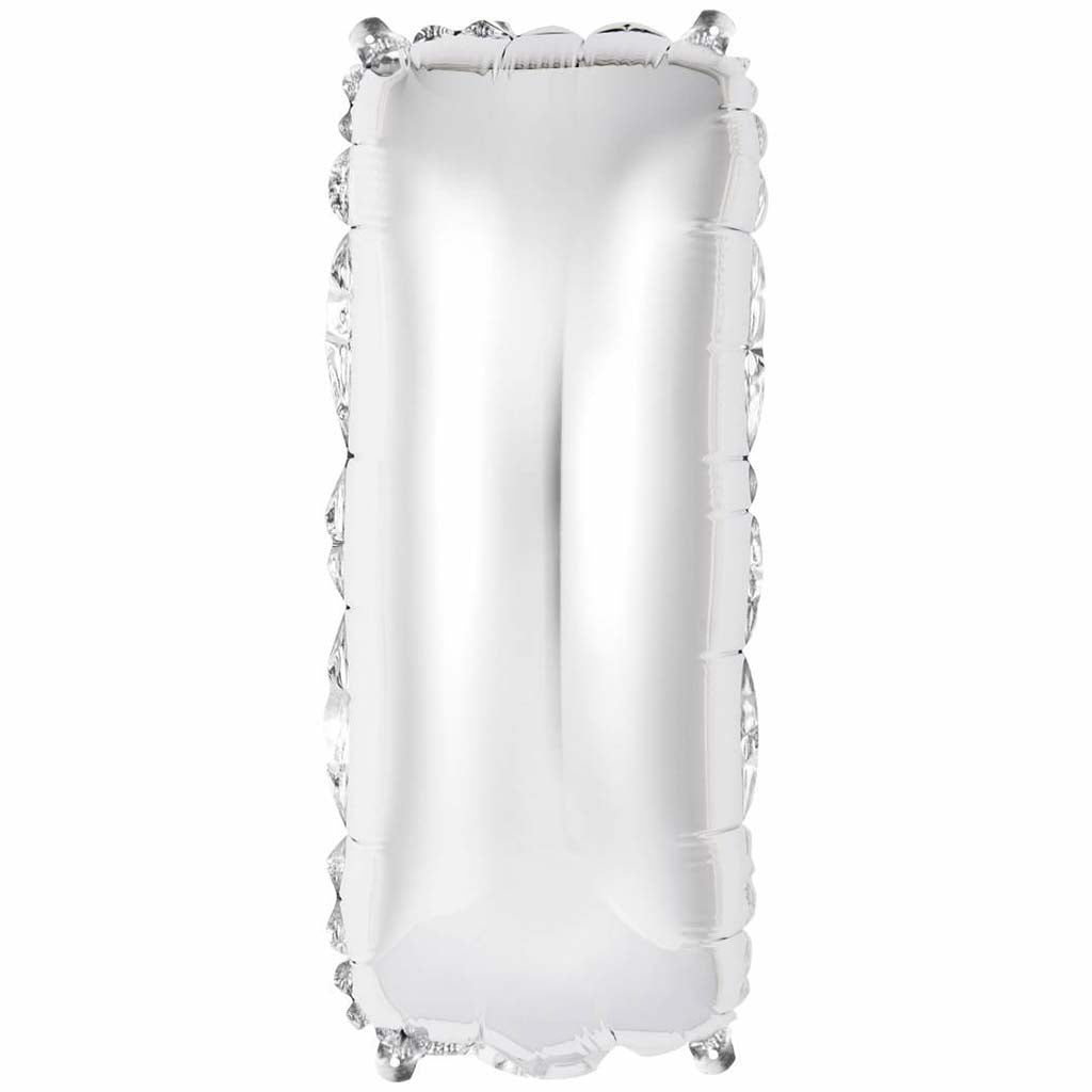Silver Foil Balloon letter I, 14in
