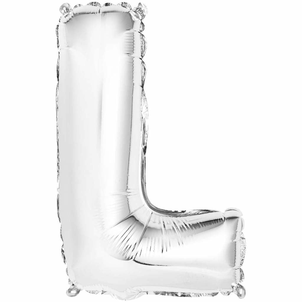 Silver Foil Balloon letter L, 14in