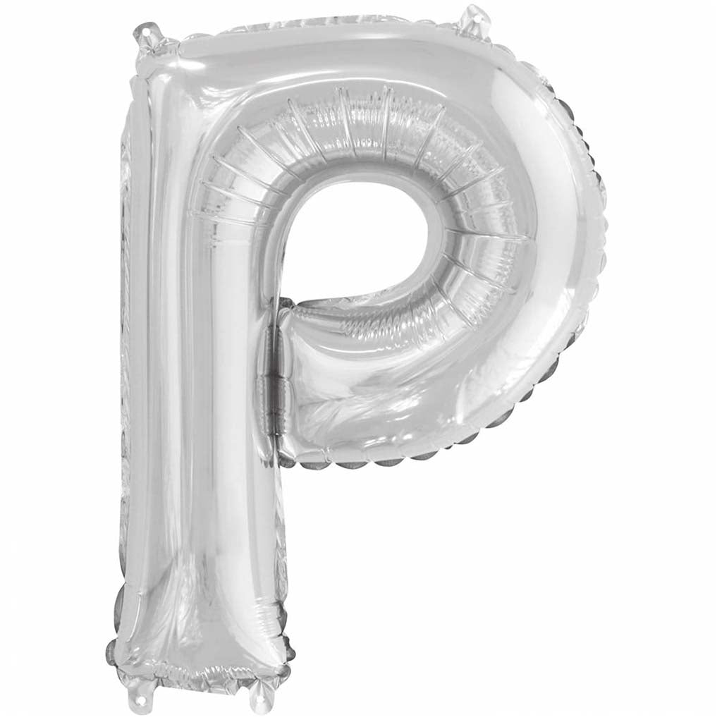 Silver Foil Balloon letter P, 14in