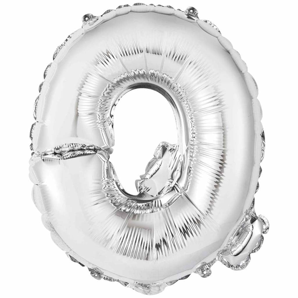 Silver Foil Balloon letter Q, 14in