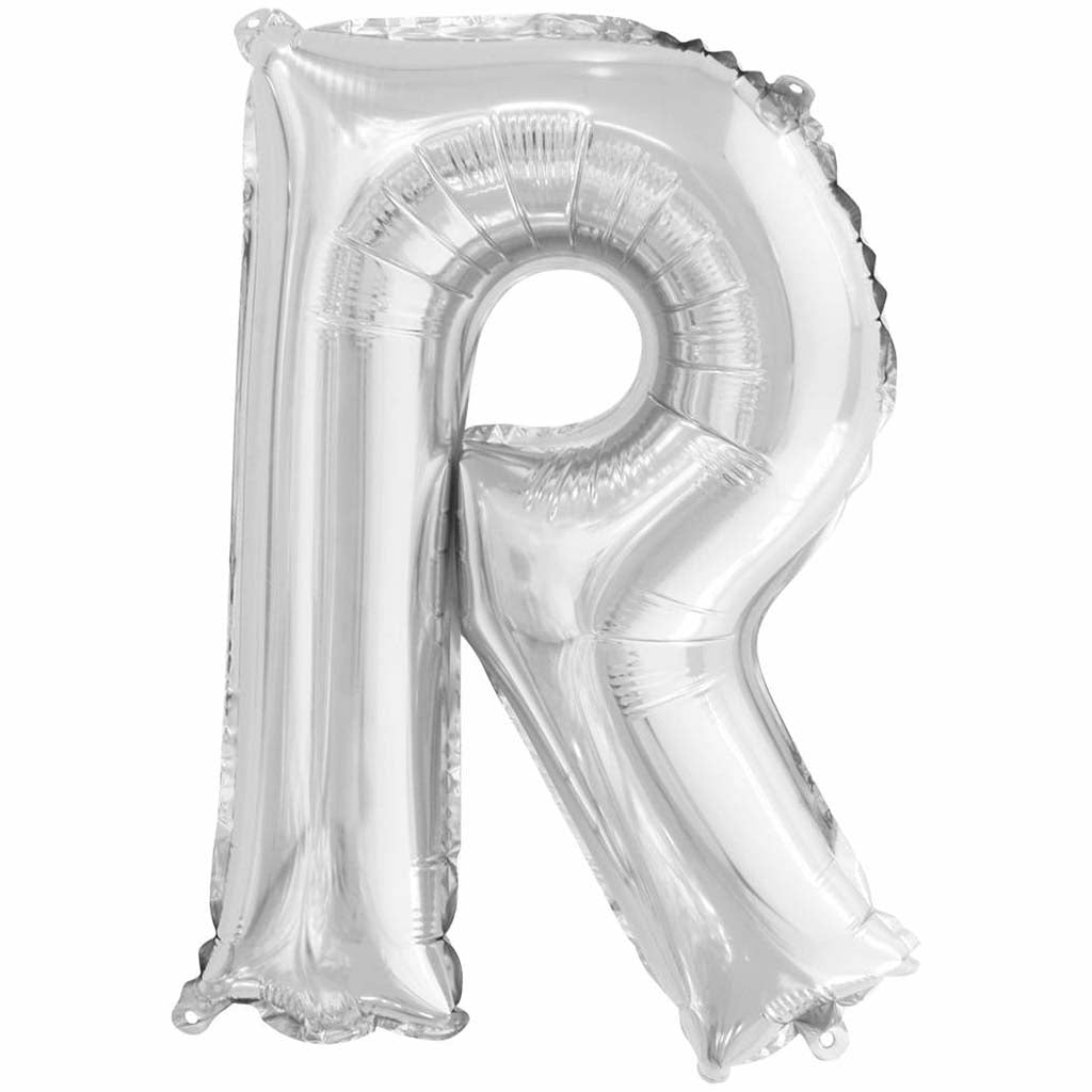 Silver Foil Balloon letter R, 14in