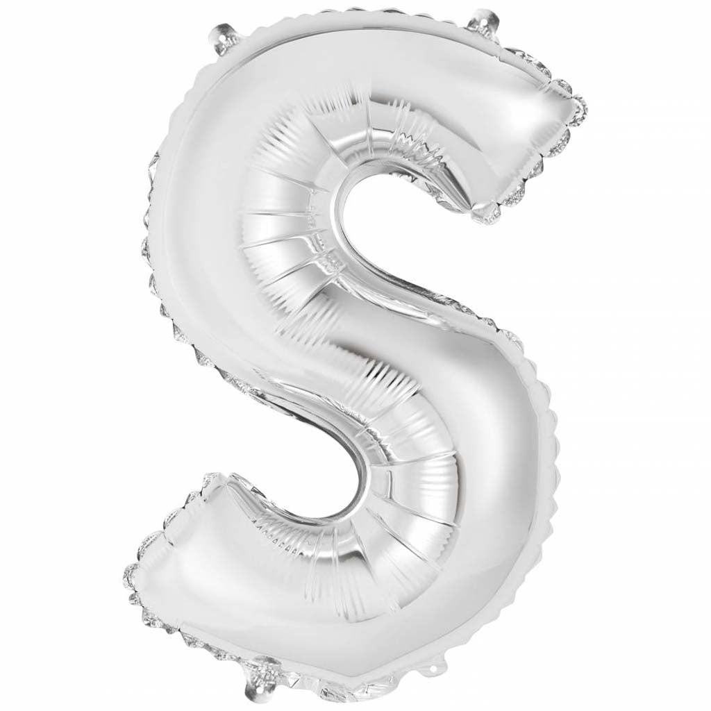 Silver Foil Balloon letter S, 14in