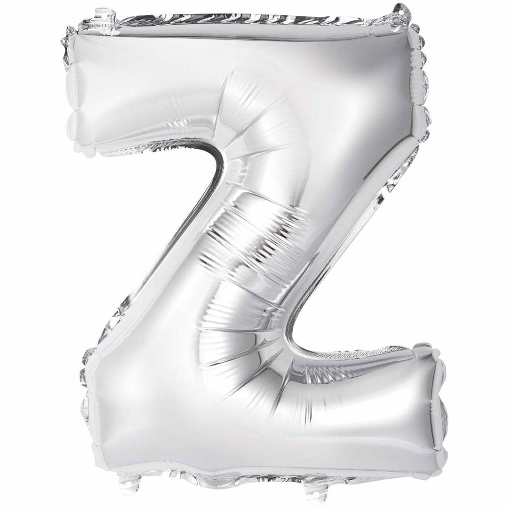 Silver Foil Balloon letter Z, 14in