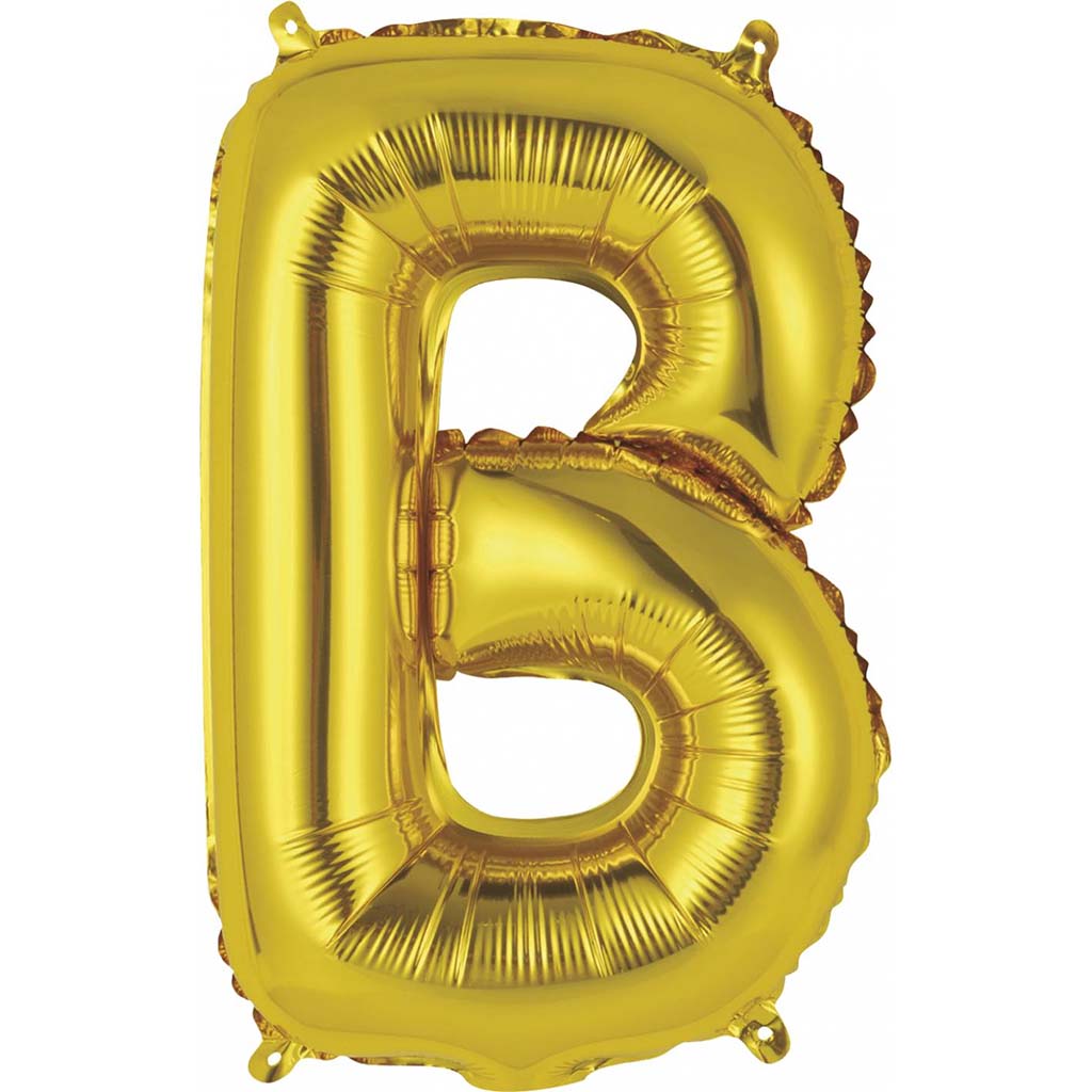 Gold Foil Balloon Letter B, 14in