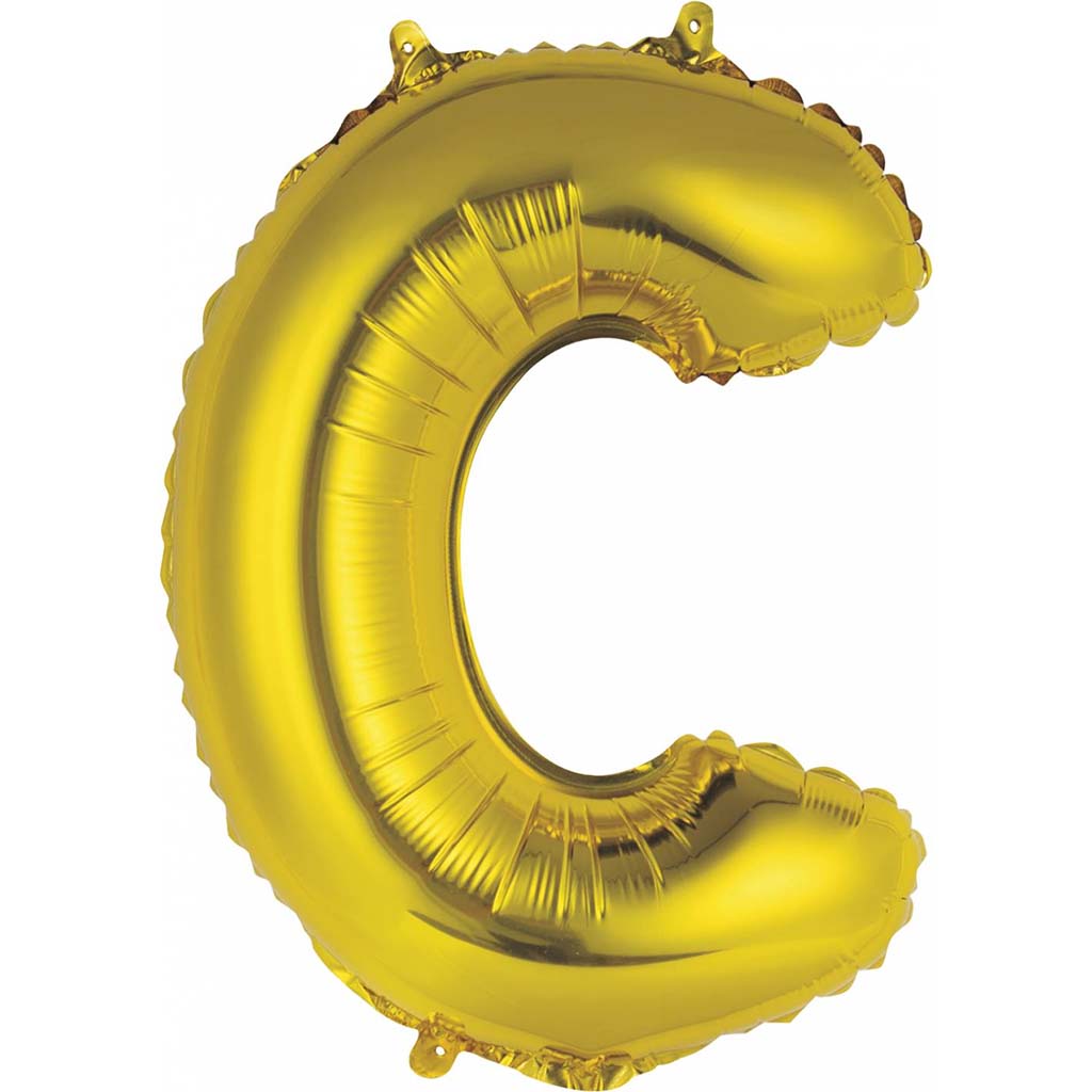 Gold Foil Balloon Letter C, 14in