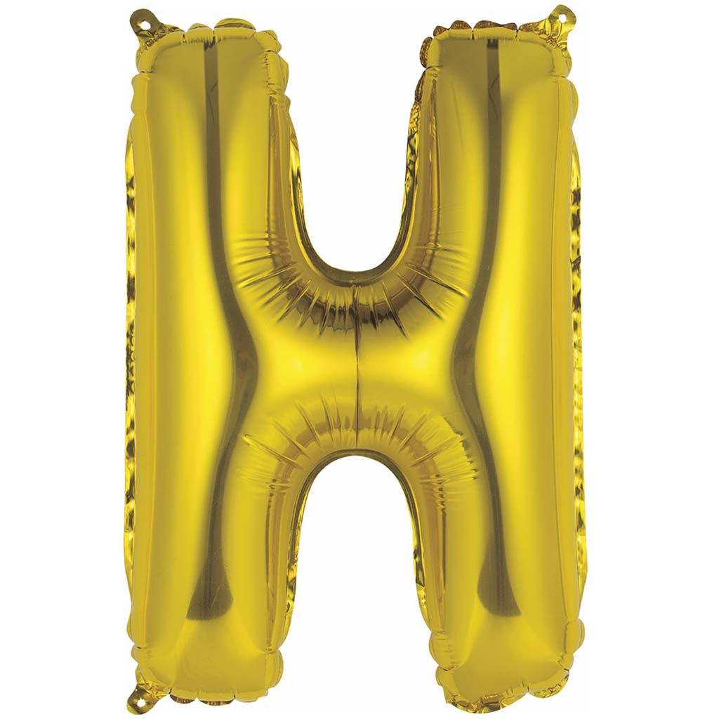 Gold Foil Balloon Letter H, 14in