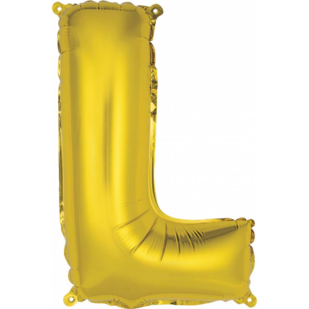 Gold Foil Balloon Letter L, 14in