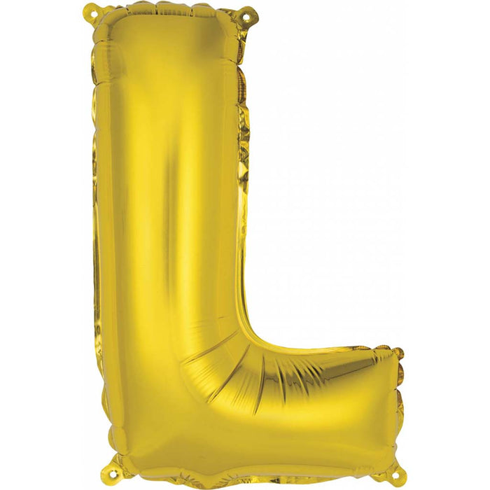 Gold Foil Balloon Letter L, 14in