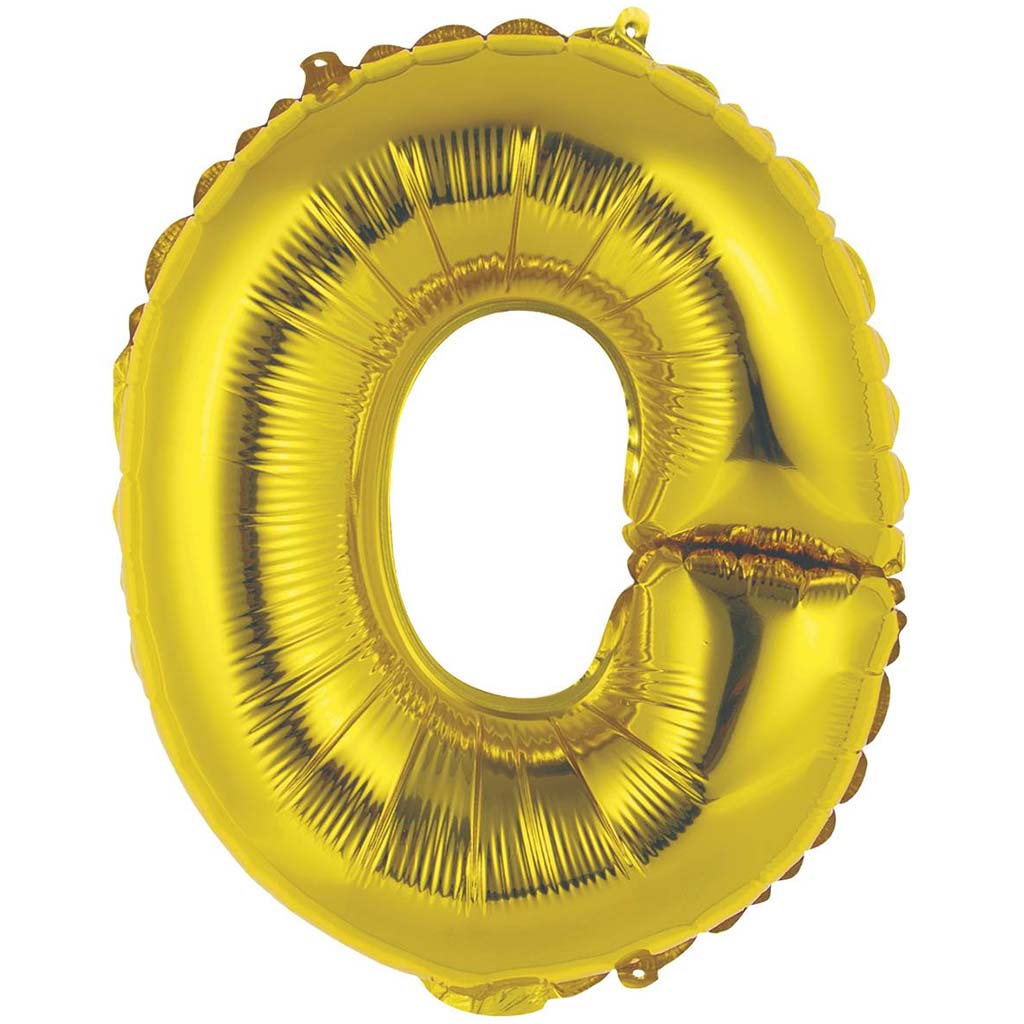 Gold Foil Balloon Letter O, 14in