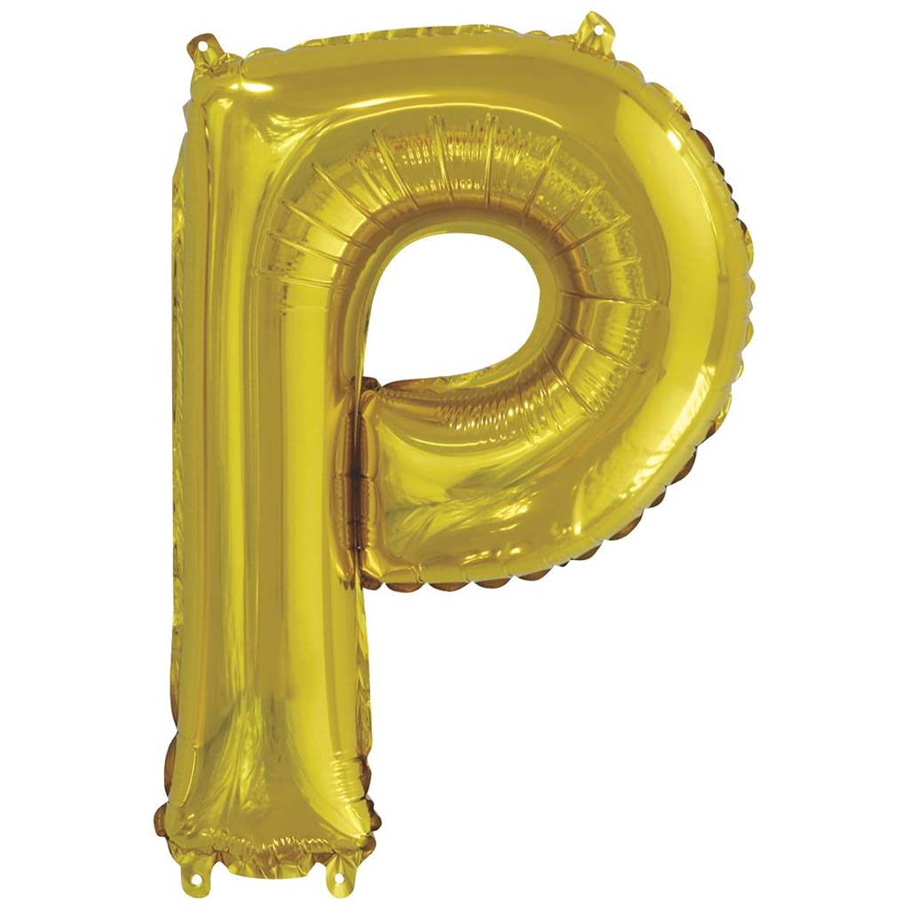 Gold Foil Balloon Letter P, 14in