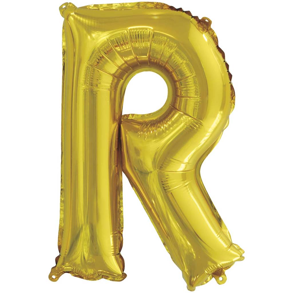 Gold Foil Balloon Letter R, 14in