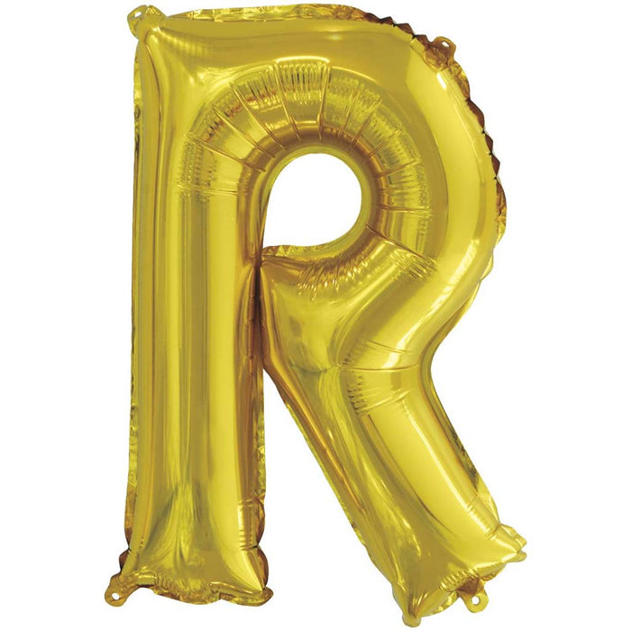 Gold Foil Balloon Letter R, 14in