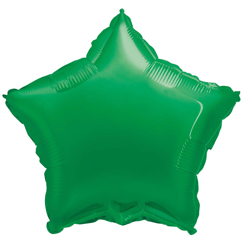 Green Star Foil Balloon, 18in