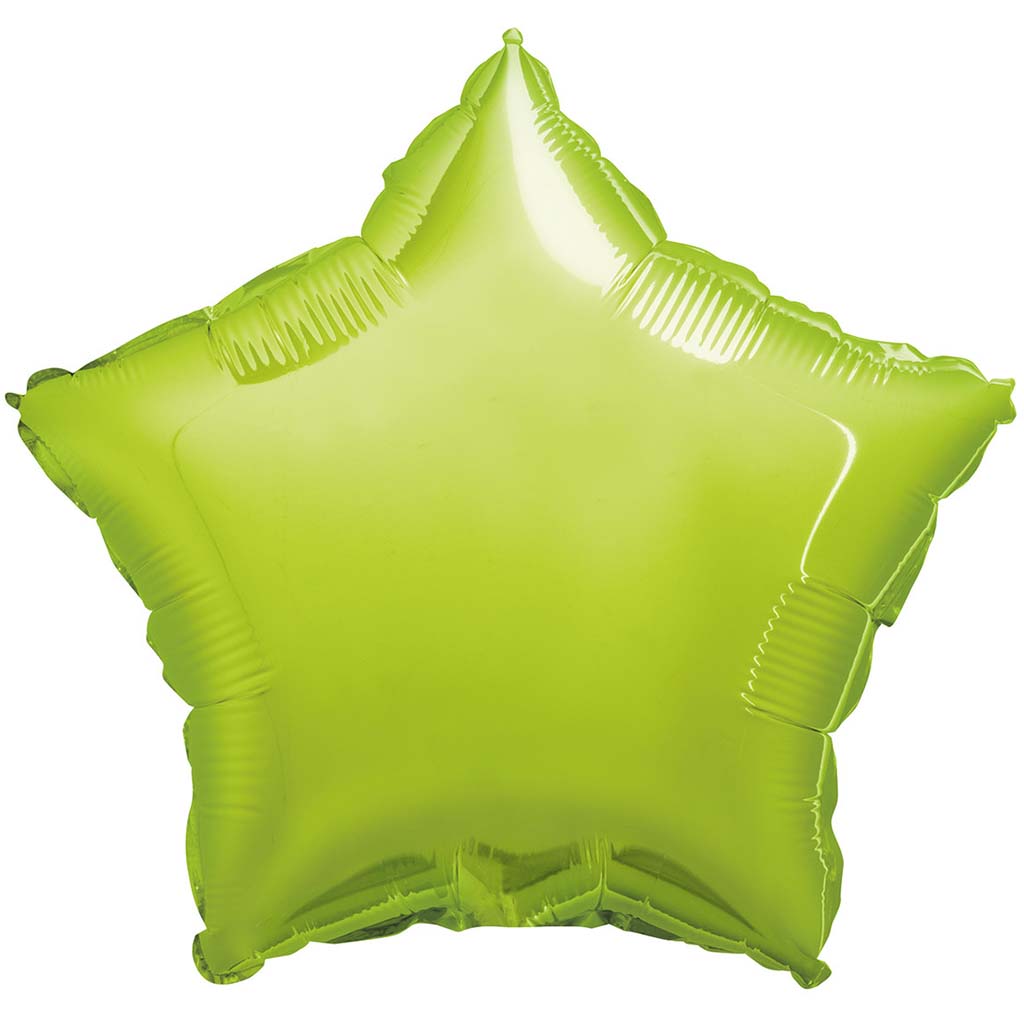 Lime Green Star Foil Balloon, 18in