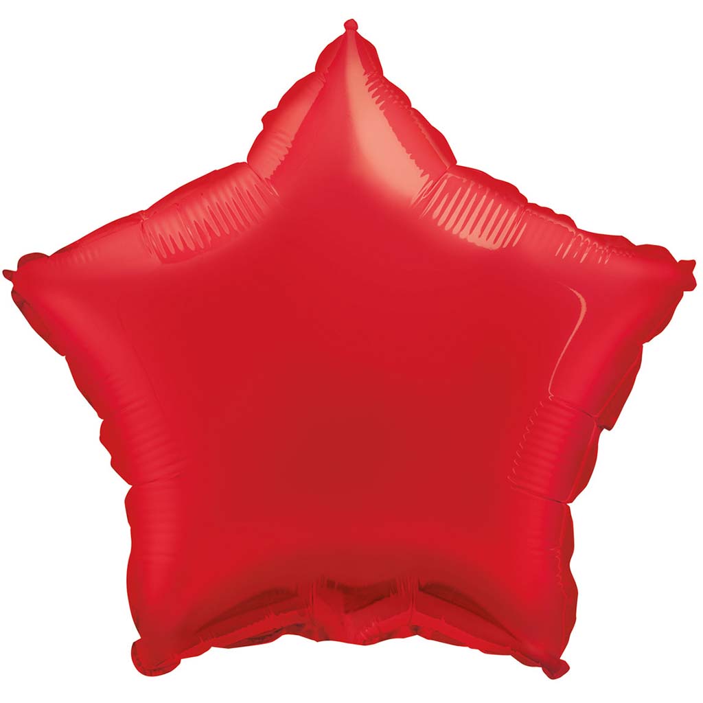 Red Star Foil Balloon, 18in