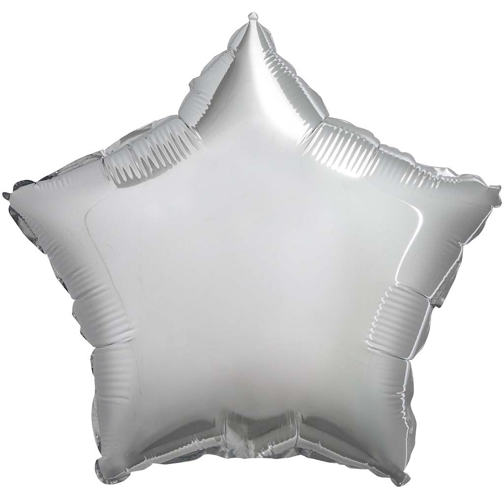 Star Silver Foil Balloon, 18in