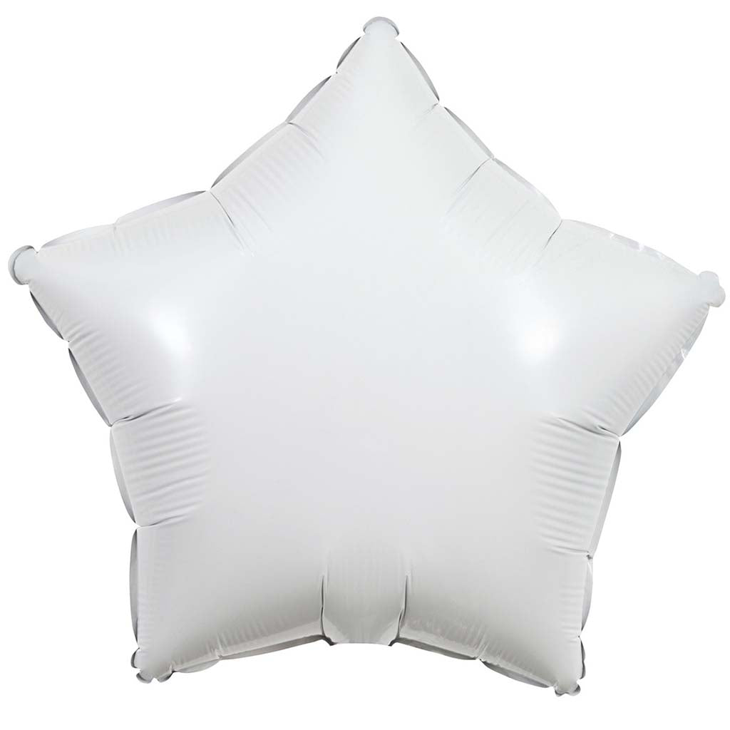 White Star Foil Balloon, 18in