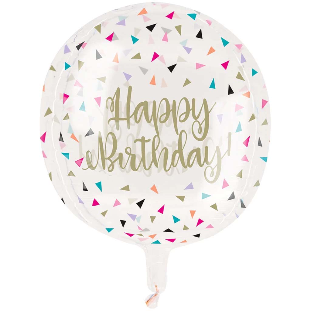 Colorful Birthday Sphere Foil Balloon, 15in