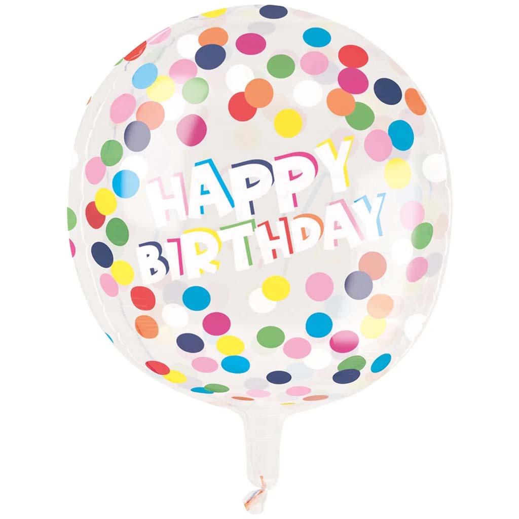 Birthday Rainbow Dots Sphere Balloon, 15in