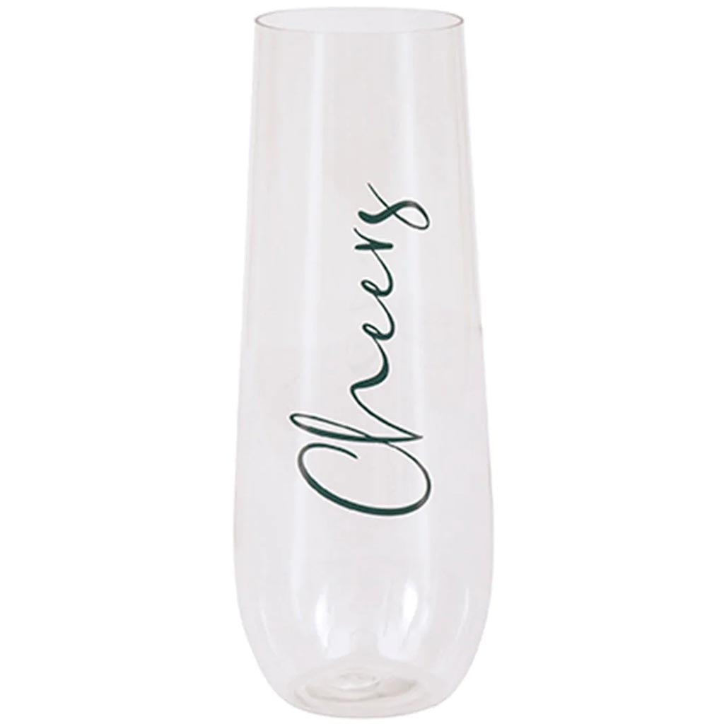 Cheers Plastic Stemless Champagne Flute, 9oz