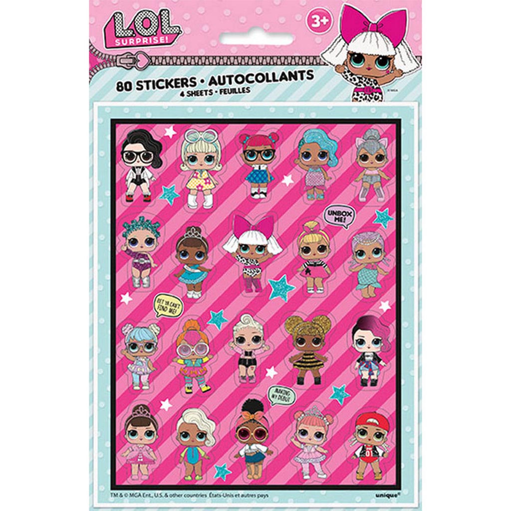 Lol Surprise Sticker Sheet, 4ct