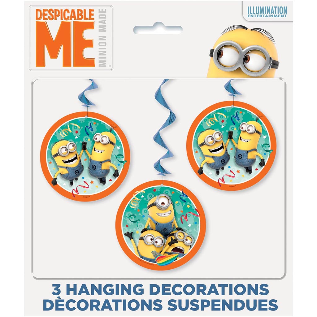 Minions 2 Hanging Swirl 26in, 3ct