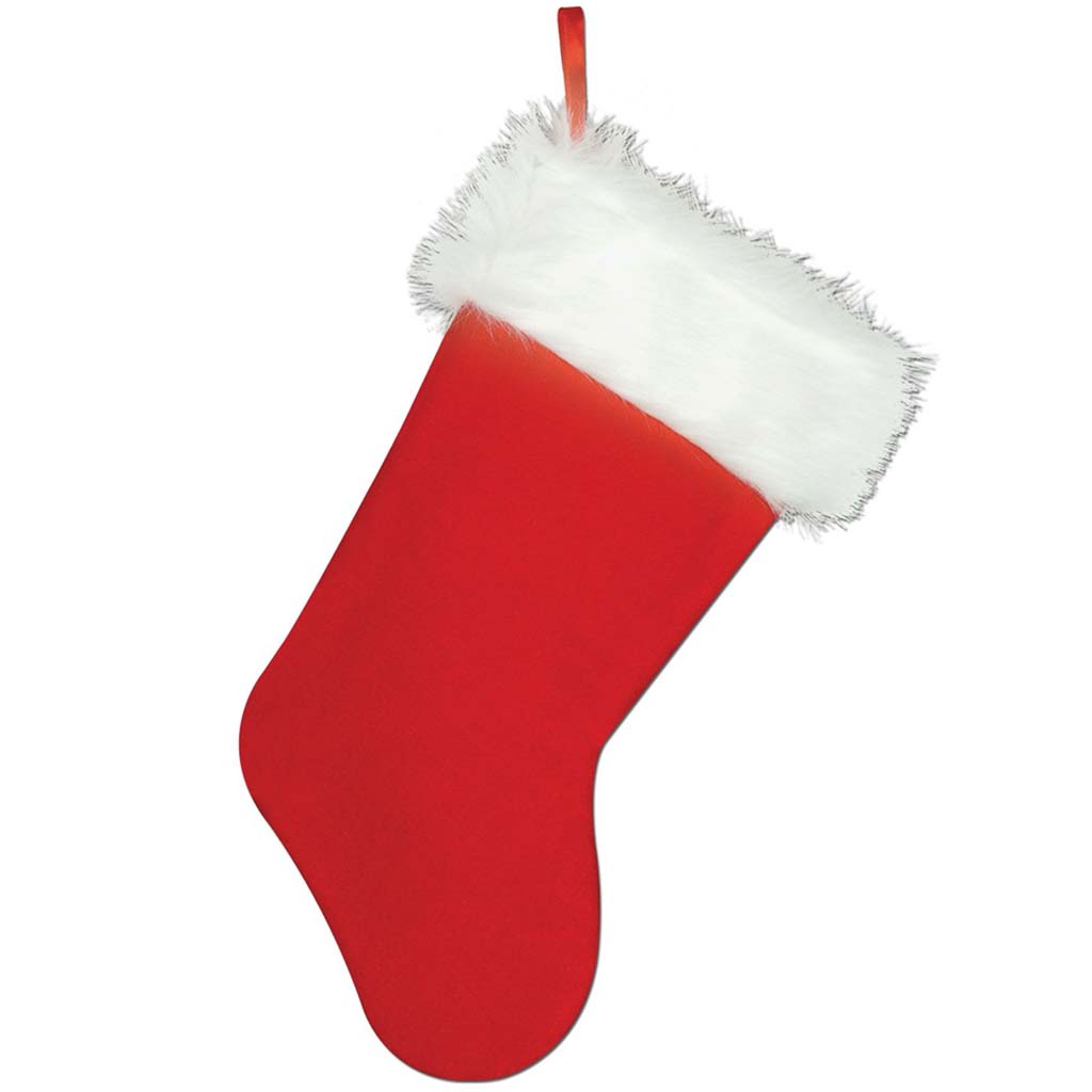 Plush Christmas Stocking, 15in x 8.5in