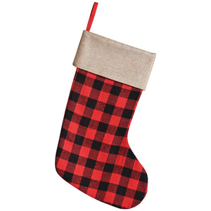 Plaid Stocking Red, 17in x 12in