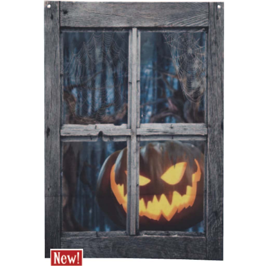 Fake Window-Creepy Jack o Lantern, 47in