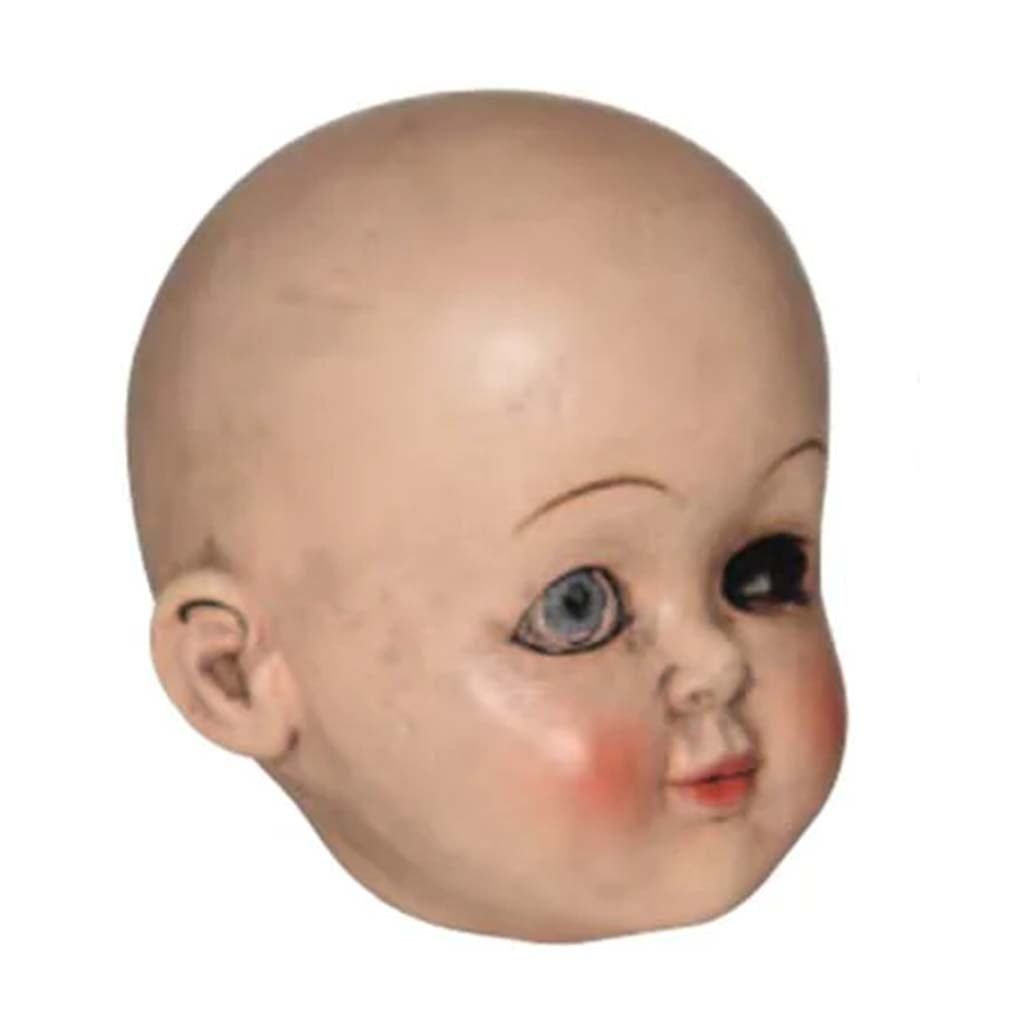 Resin Creepy Doll Head Man, 3in