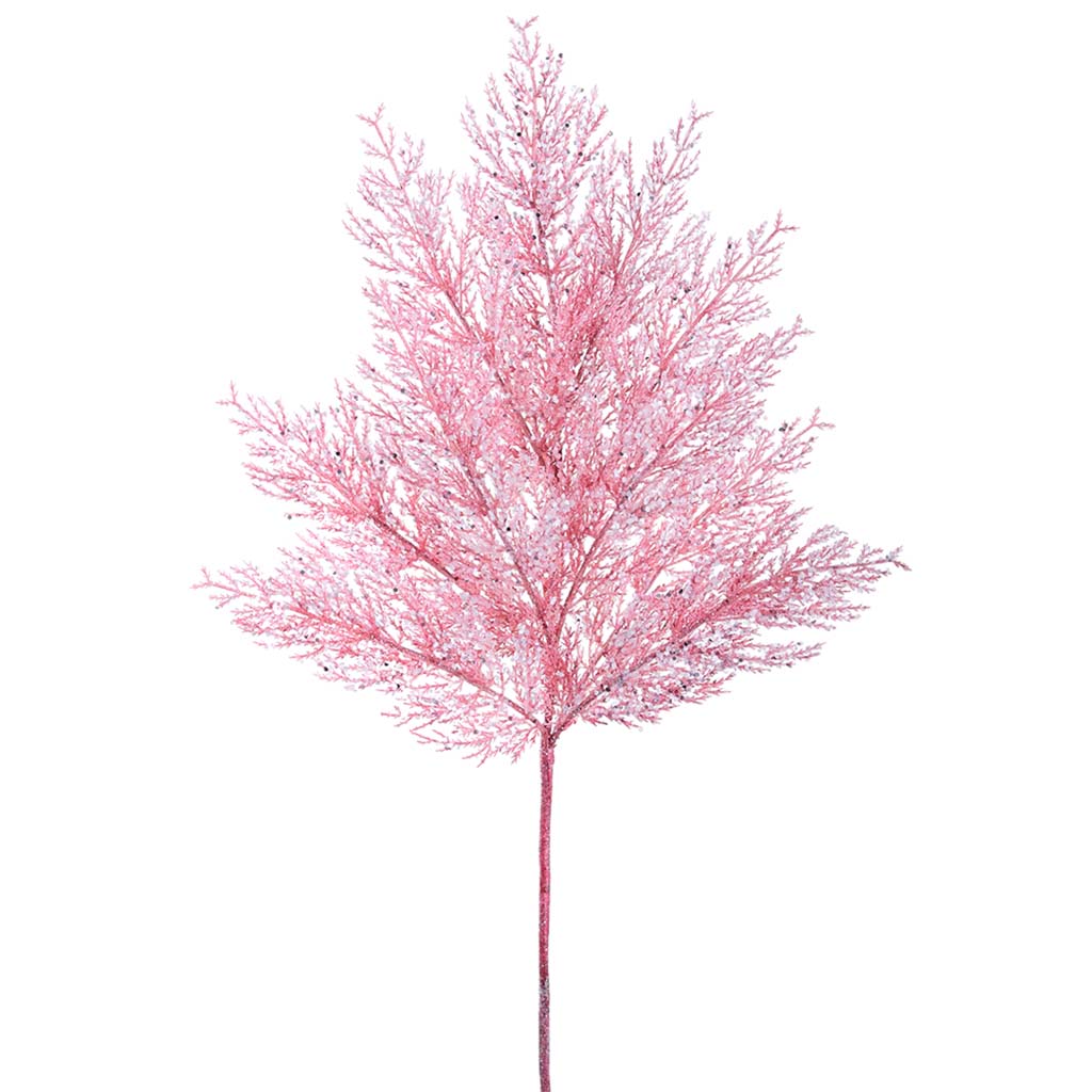 Glittered Pine Spray Pink, 27in