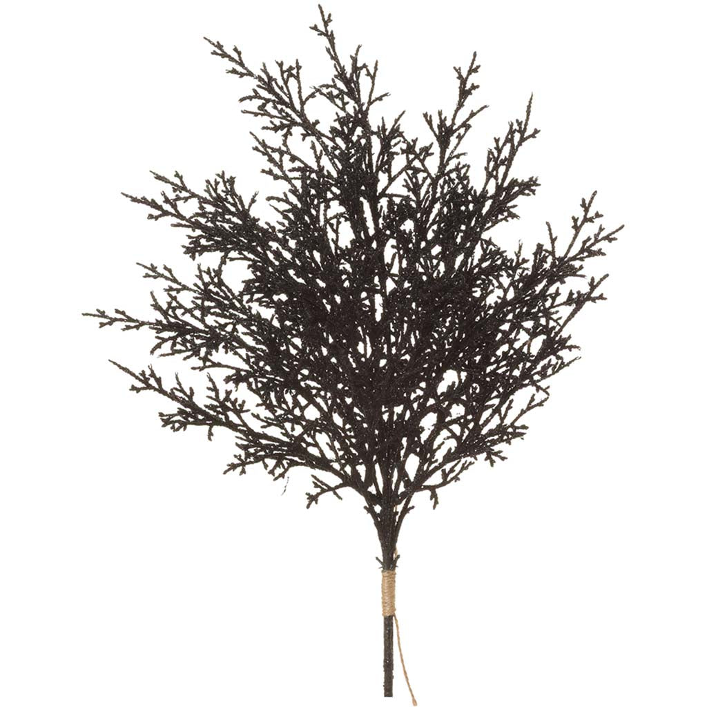 Glittered Twig Bundle Black, 22in