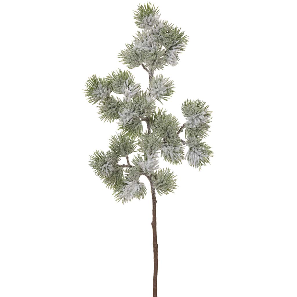 Snowed Pine Spray Green White, 25.5in