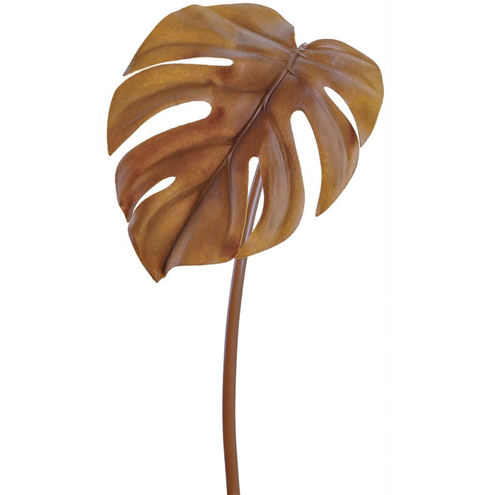 Split Philodendron Leaf Spray 27.5in Mustard