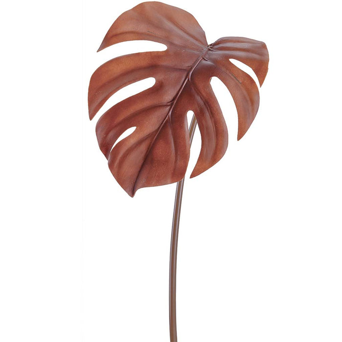Split Philodendron Leaf Spray 27.5in Rust