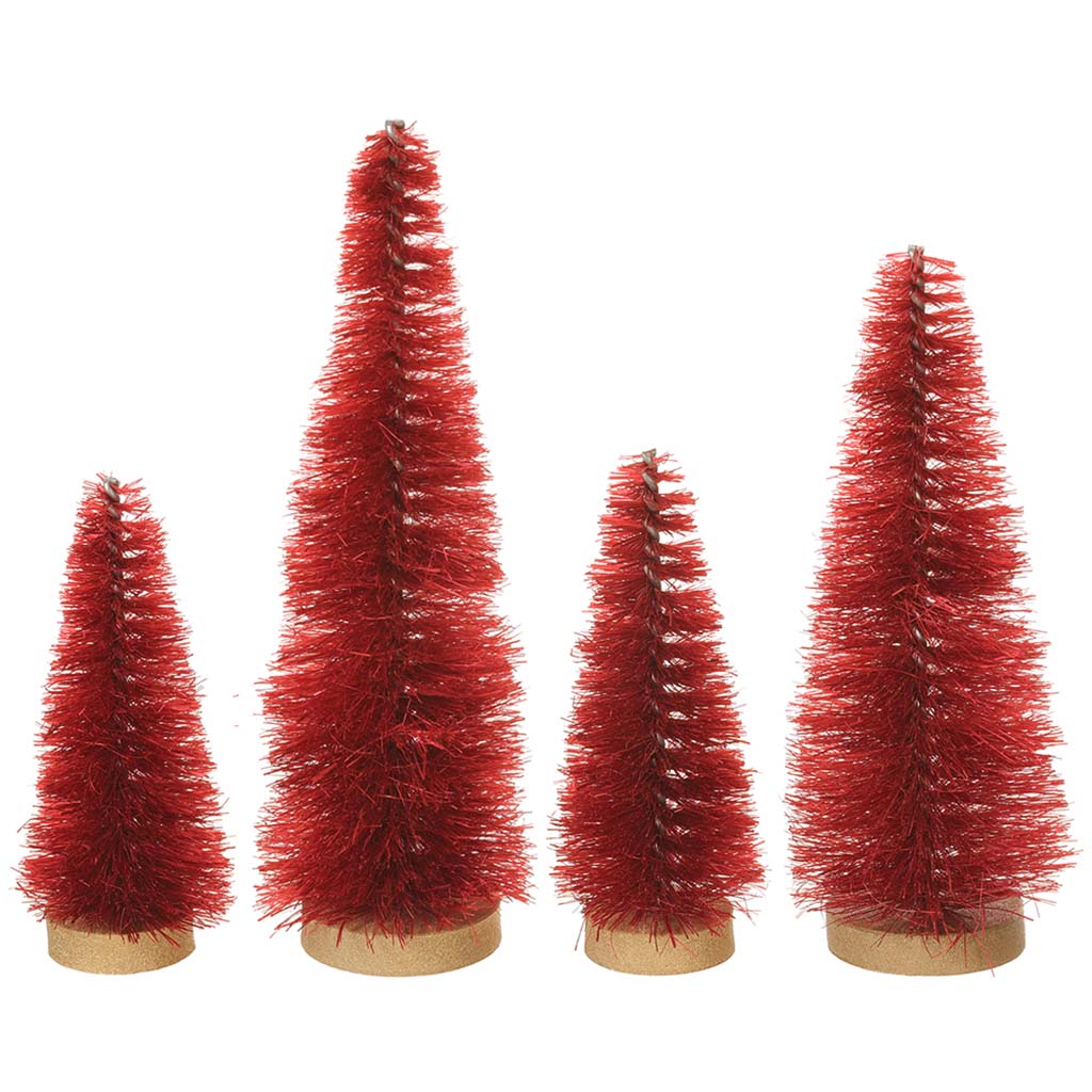 Sisal Tree (4 ea/acetate Tube box) Red, 7in H x 3.9in D